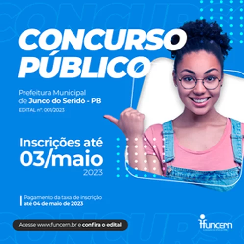 FUNCERN abre inscrições para Concurso Público de Junco do Seridó-PB