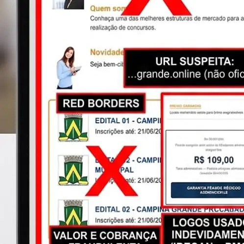 Alerta de Golpe: Página falsa simula site do Idecan e cobra exames admissionais de candidatos do concurso de Campina Grande Relacionada